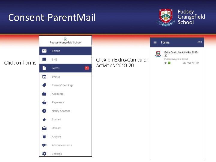 Consent-Parent. Mail Click on Forms Click on Extra-Curricular Activities 2019 -20 