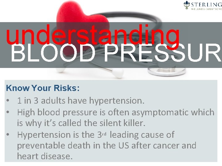 understanding BLOOD PRESSURE Know Your Risks: • 1 in 3 adults have hypertension. •