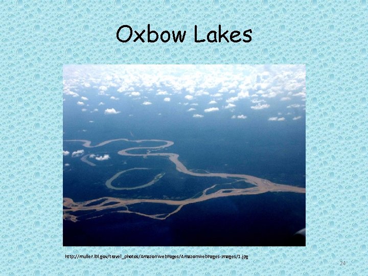 Oxbow Lakes http: //muller. lbl. gov/travel_photos/Amazon. Web. Pages-Images/1. jpg 24 