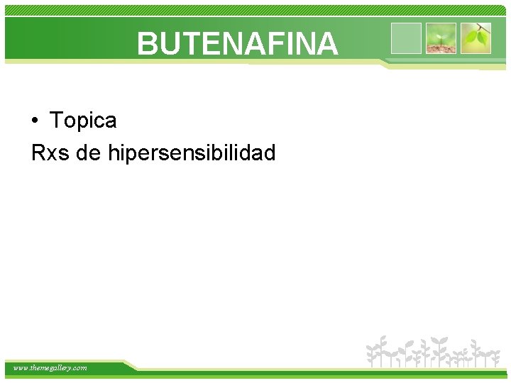 BUTENAFINA • Topica Rxs de hipersensibilidad www. themegallery. com 