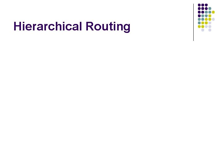 Hierarchical Routing Hierarchical Routing