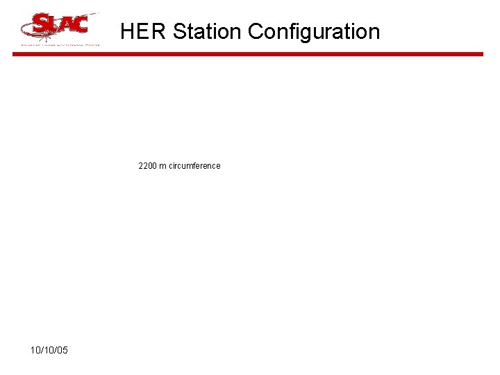 HER Station Configuration 2200 m circumference 10/10/05 