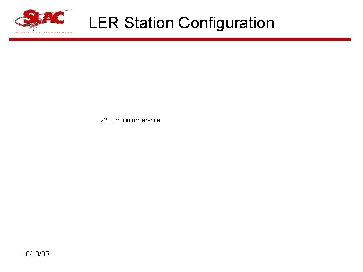 LER Station Configuration 2200 m circumference 10/10/05 