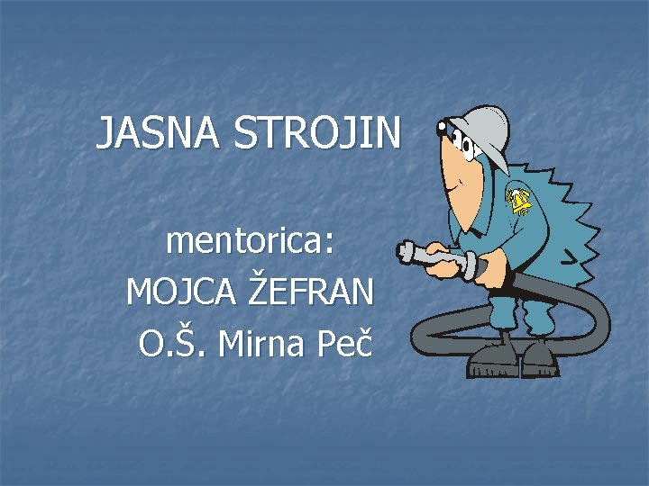 JASNA STROJIN mentorica: MOJCA ŽEFRAN O. Š. Mirna Peč 