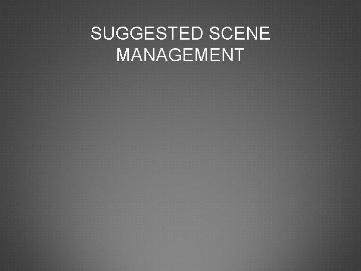 SUGGESTED SCENE MANAGEMENT 