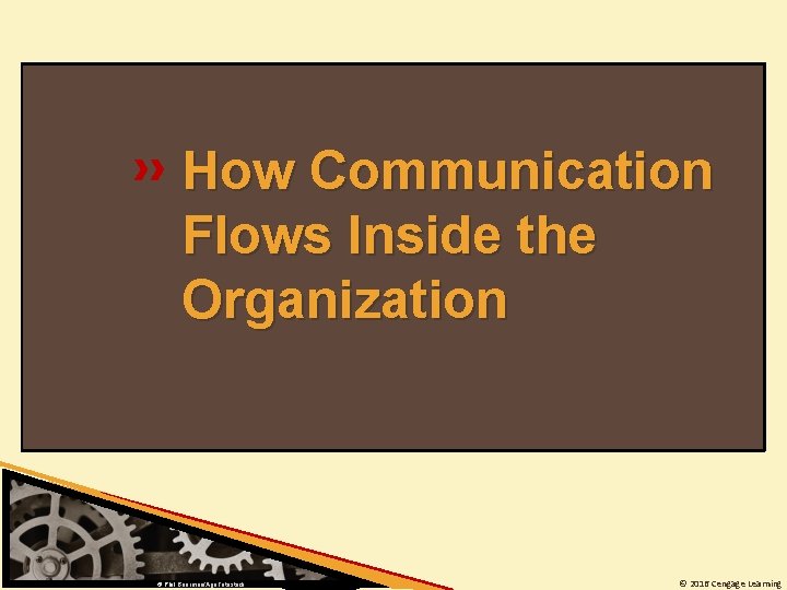 How Communication Flows Inside the Organization © Phil Boorman/Age. Fotostock © 2016 Cengage Learning