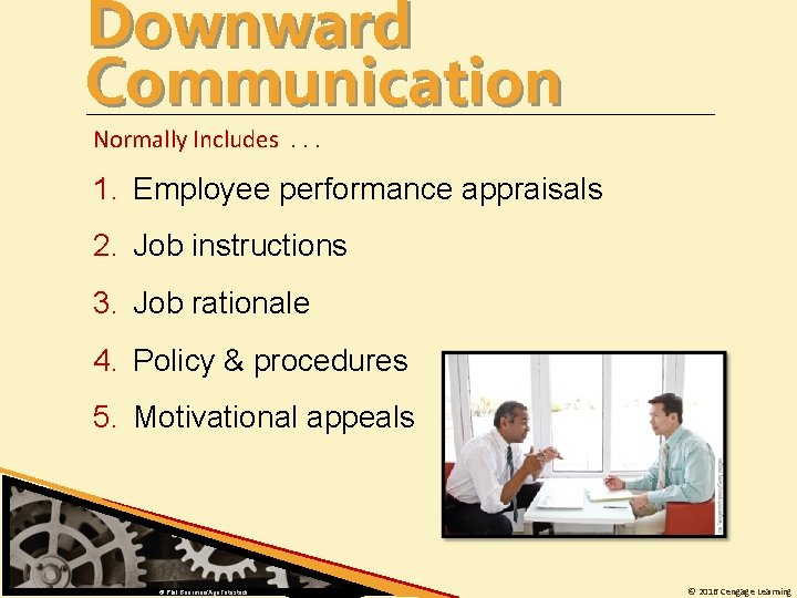 Downward Communication Normally Includes. . . 1. Employee performance appraisals 2. Job instructions 3.