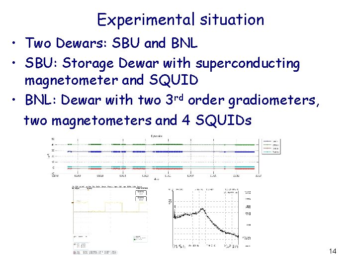 Experimental situation • Two Dewars: SBU and BNL • SBU: Storage Dewar with superconducting