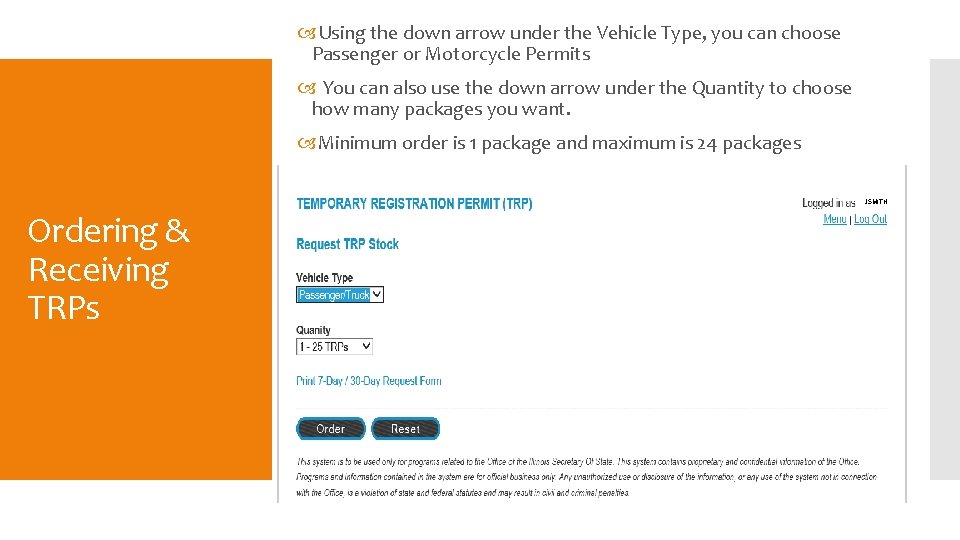  Using the down arrow under the Vehicle Type, you can choose Passenger or