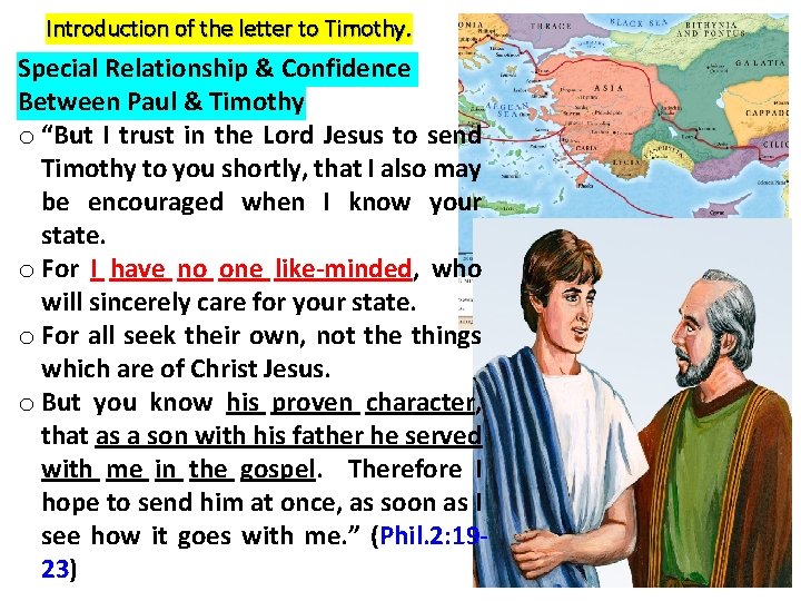 Introduction of the letter to Timothy. Special Relationship & Confidence Between Paul & Timothy