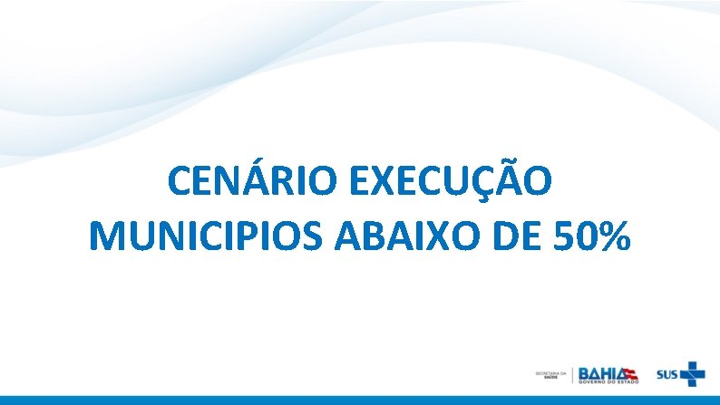 CENÁRIO EXECUÇÃO MUNICIPIOS ABAIXO DE 50% 