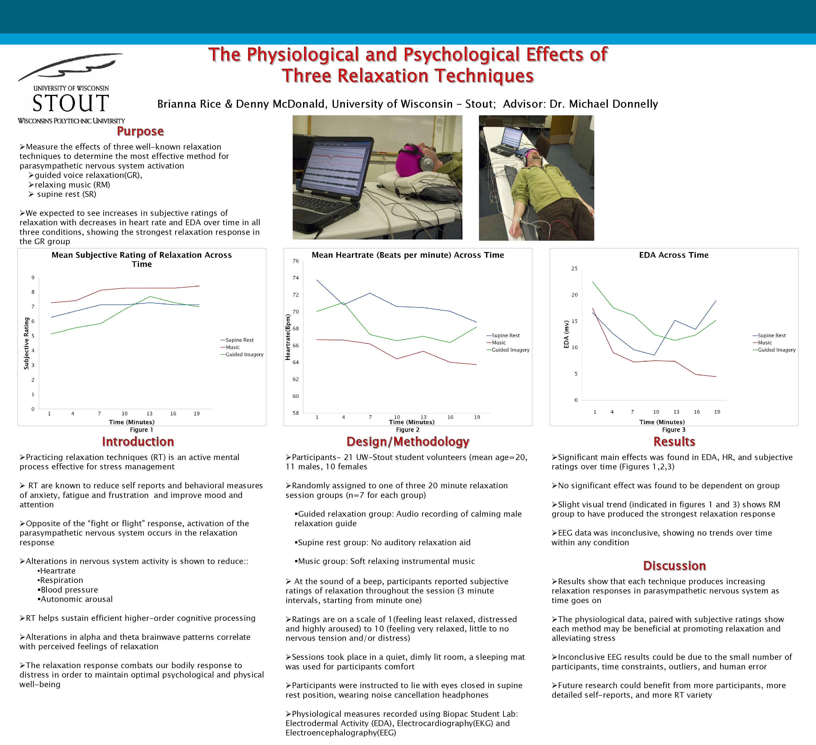 The Physiological and Psychological Effects of Three Relaxation Techniques Brianna Rice & Denny Mc.