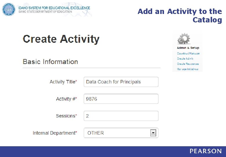 Add an Activity to the Catalog 