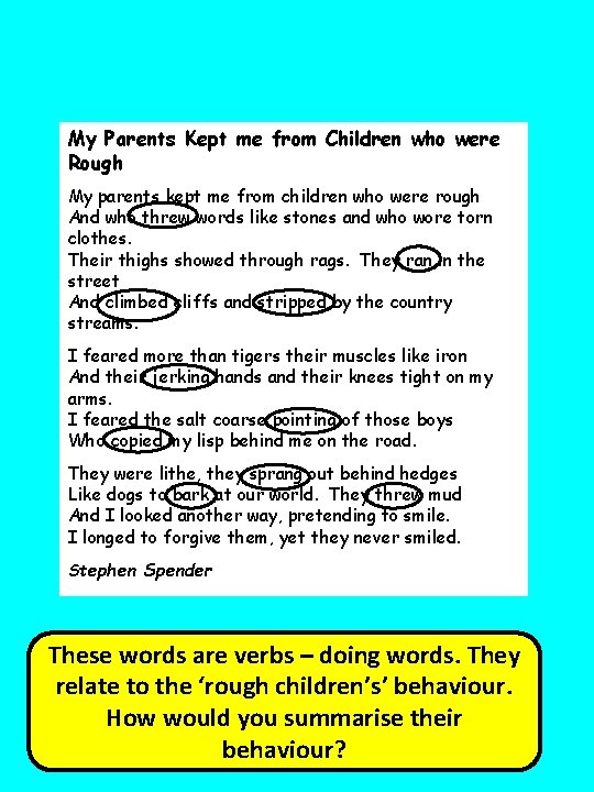 My Parents Kept me from Children who were Rough My parents kept me from