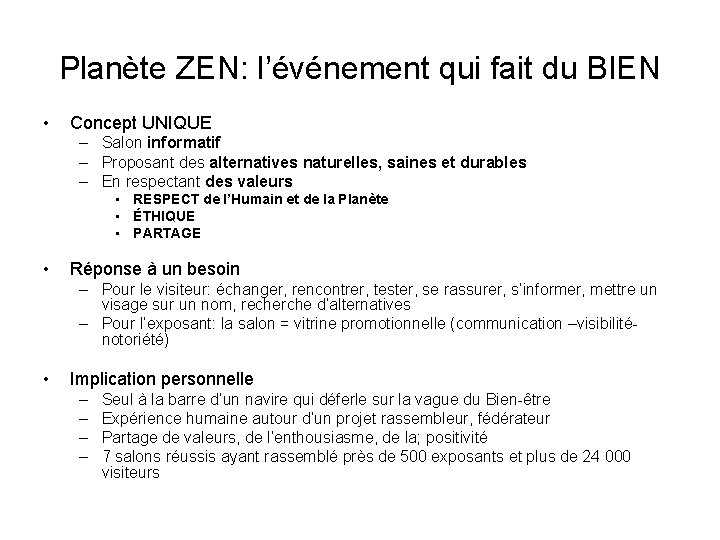 Planète ZEN: l’événement qui fait du BIEN • Concept UNIQUE – Salon informatif –