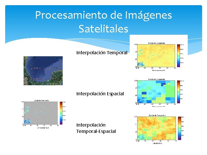 Procesamiento de Imágenes Satelitales Interpolación Temporal Interpolación Espacial Interpolación Temporal-Espacial 