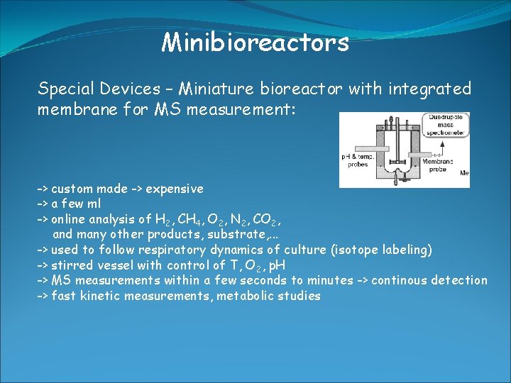 Minibioreactors Special Devices – Miniature bioreactor with integrated membrane for MS measurement: -> custom Minibioreactors Special Devices – Miniature bioreactor with integrated membrane for MS measurement: -> custom