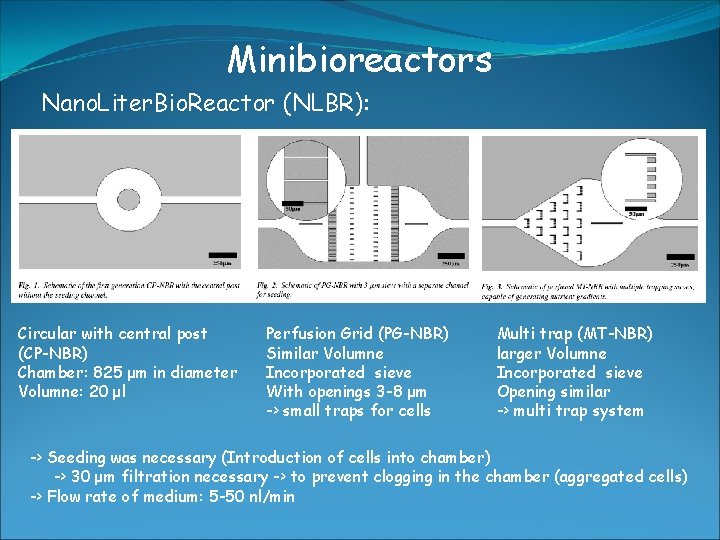 Minibioreactors Nano. Liter. Bio. Reactor (NLBR): Circular with central post (CP-NBR) Chamber: 825 μm