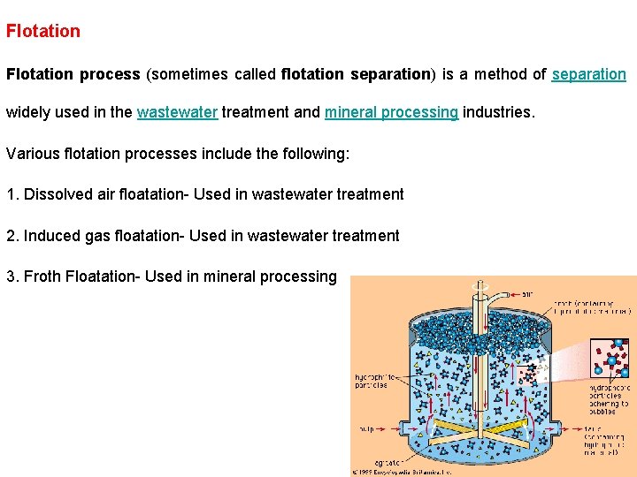 Flotation process (sometimes called flotation separation) is a method of separation widely used in