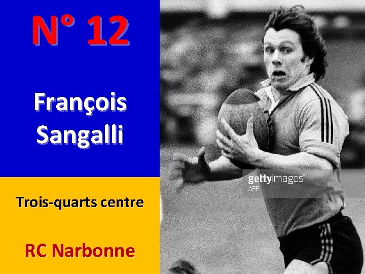 N° 12 François Sangalli Trois-quarts centre RC Narbonne 