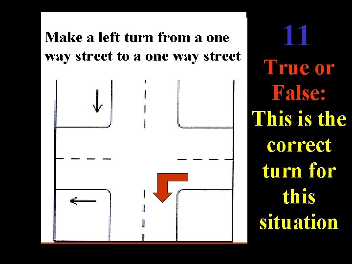 Make a left turn from a one way street to a one way street Make a left turn from a one way street to a one way street