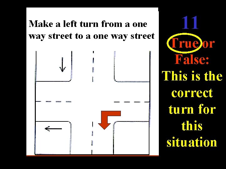 Make a left turn from a one way street to a one way street Make a left turn from a one way street to a one way street