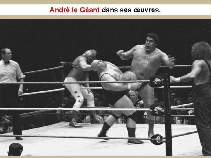 André le Géant dans ses œuvres. 