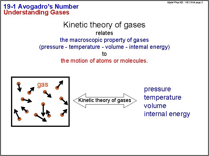 Aljalal-Phys 102 - 142 -Ch 19 -page 2 19 -1 Avogadro's Number Understanding Gases