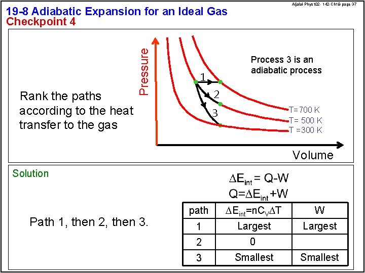 Aljalal-Phys 102 - 142 -Ch 19 -page 37 Rank the paths according to the