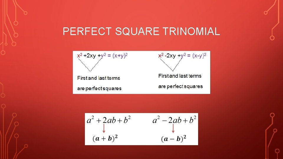 PERFECT SQUARE TRINOMIAL 