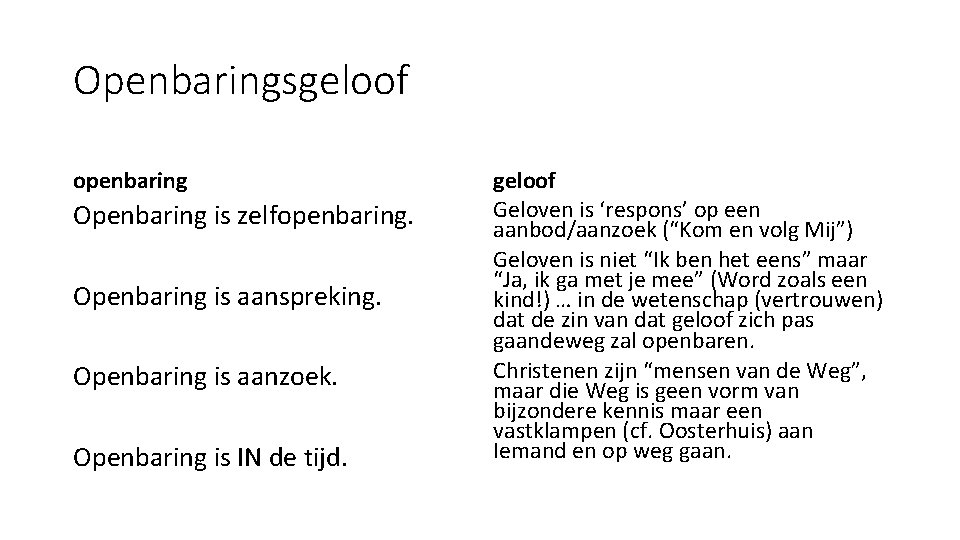 Openbaringsgeloof openbaring Openbaring is zelfopenbaring. Openbaring is aanspreking. Openbaring is aanzoek. Openbaring is IN