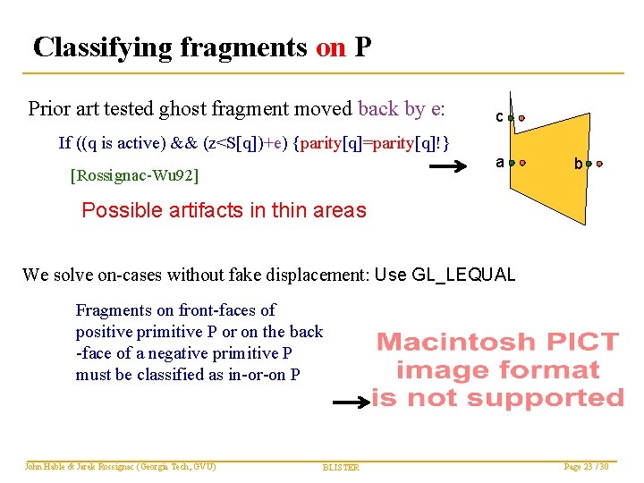 Classifying fragments on P Prior art tested ghost fragment moved back by e: c