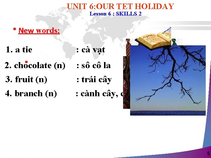 UNIT 6: OUR TET HOLIDAY Lesson 6 : SKILLS 2 * New words: 1.