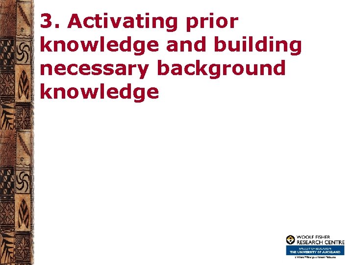 3. Activating prior knowledge and building necessary background knowledge 