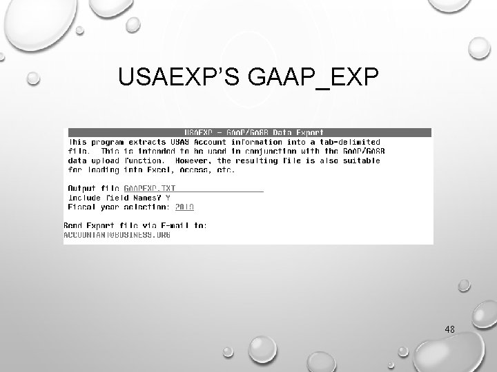 USAEXP’S GAAP_EXP 48 