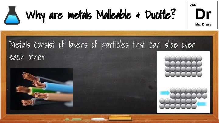 Why are metals Malleable & Ductile? Metals consist of layers of particles that can