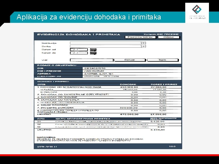 Aplikacija za evidenciju dohodaka i primitaka 