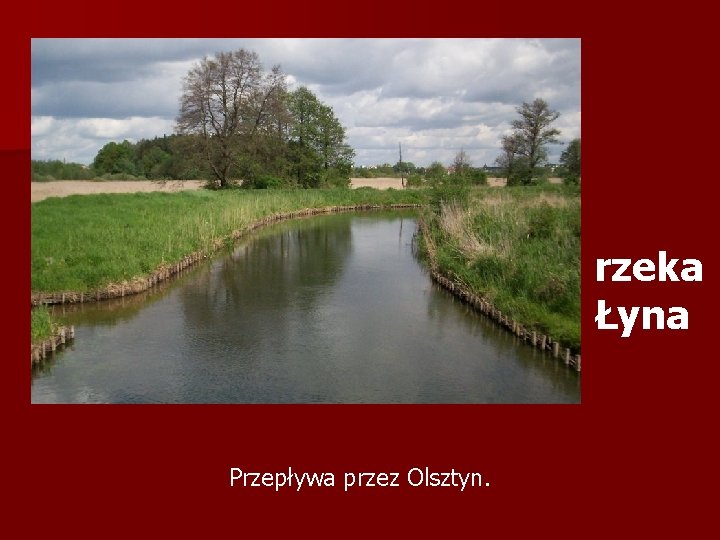 rzeka Łyna Przepływa przez Olsztyn. 