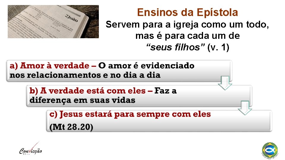 Ensinos da Epístola Servem para a igreja como um todo, mas é para cada Ensinos da Epístola Servem para a igreja como um todo, mas é para cada