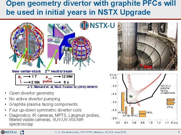 Open geometry divertor with graphite PFCs will be used in initial years in NSTX