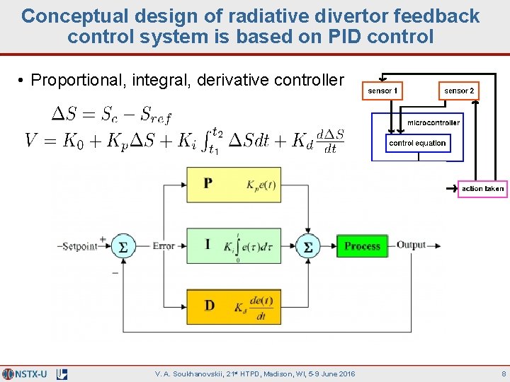 Conceptual design of radiative divertor feedback control system is based on PID control •