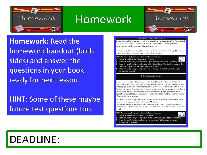 Homework: Read the homework handout (both sides) and answer the questions in your book