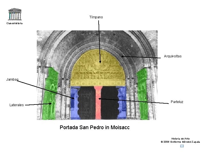 Tímpano Claseshistoria Arquivoltas Jambas Parteluz Laterales Portada San Pedro in Moisacc Historia del Arte