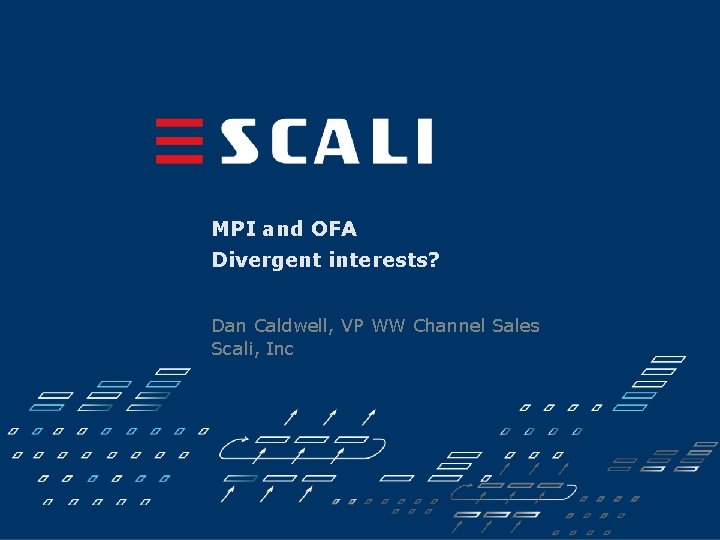 MPI and OFA Divergent interests? Dan Caldwell, VP WW Channel Sales Scali, Inc 