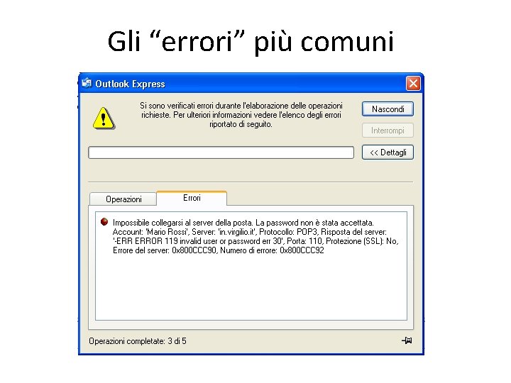 Gli “errori” più comuni 