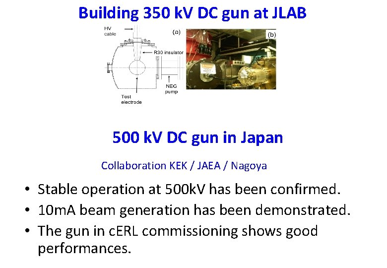 Building 350 k. V DC gun at JLAB 500 k. V DC gun in