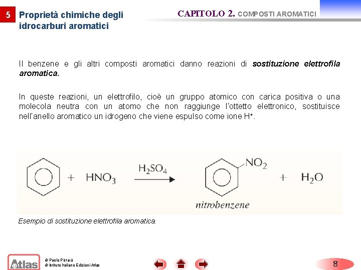 5 Proprietà chimiche degli idrocarburi aromatici CAPITOLO 2. COMPOSTI AROMATICI Il benzene e gli