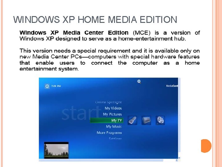 WINDOWS XP HOME MEDIA EDITION WINDOWS XP HOME MEDIA EDITION