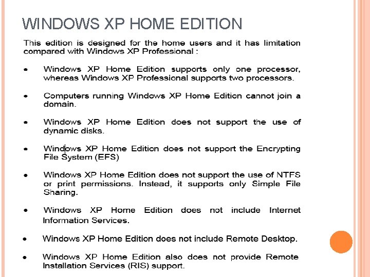 WINDOWS XP HOME EDITION WINDOWS XP HOME EDITION