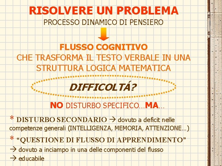 RISOLVERE UN PROBLEMA PROCESSO DINAMICO DI PENSIERO FLUSSO COGNITIVO CHE TRASFORMA IL TESTO VERBALE RISOLVERE UN PROBLEMA PROCESSO DINAMICO DI PENSIERO FLUSSO COGNITIVO CHE TRASFORMA IL TESTO VERBALE